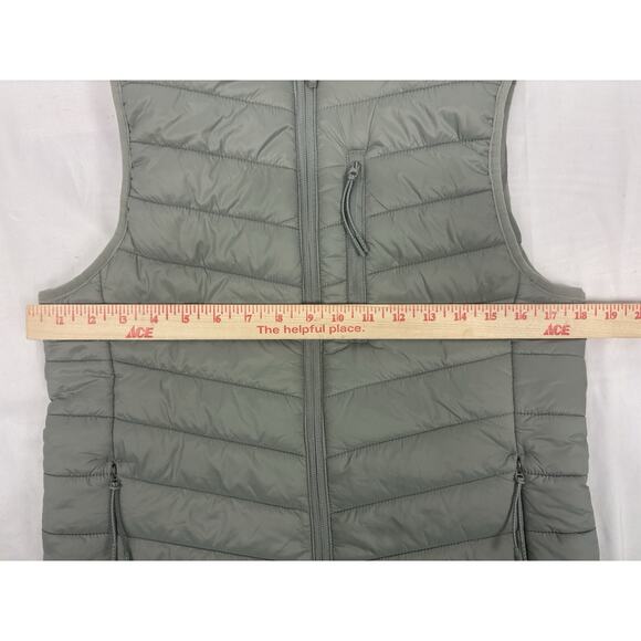 EDDIE BAUER Women’s Green Puffer Vest Size S Zip Preppy Athleisure Y2K Quilted - Picture 2 of 7